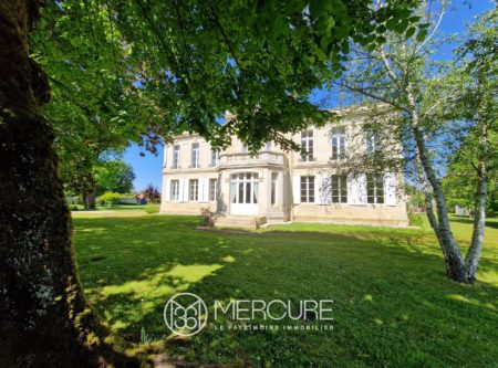 SUD GIRONDE – ELEGANTE MAISON DE MAITRE AVEC PARC AU COEUR D’UN VILLAGE/ - 900737bx