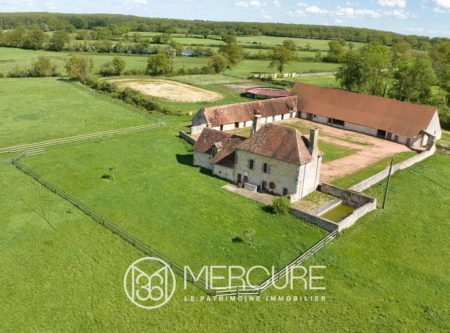 ALLIER, 15KM DE MOULINS DOMAINE AVEC MANOIR XVème RENOVE, INSTALLATIONS EQUESTRES ET 24 HA LIBRES - 20707AU